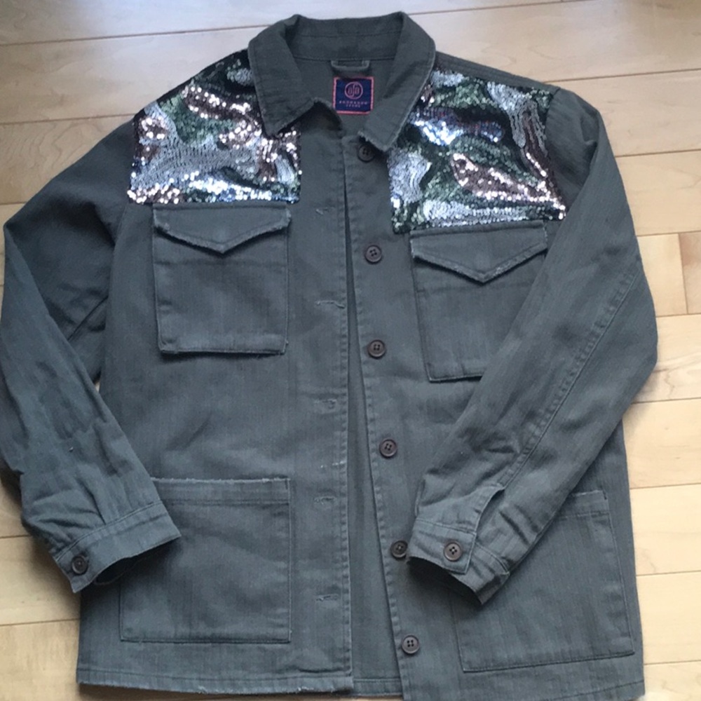 Sequined fatigue jacket